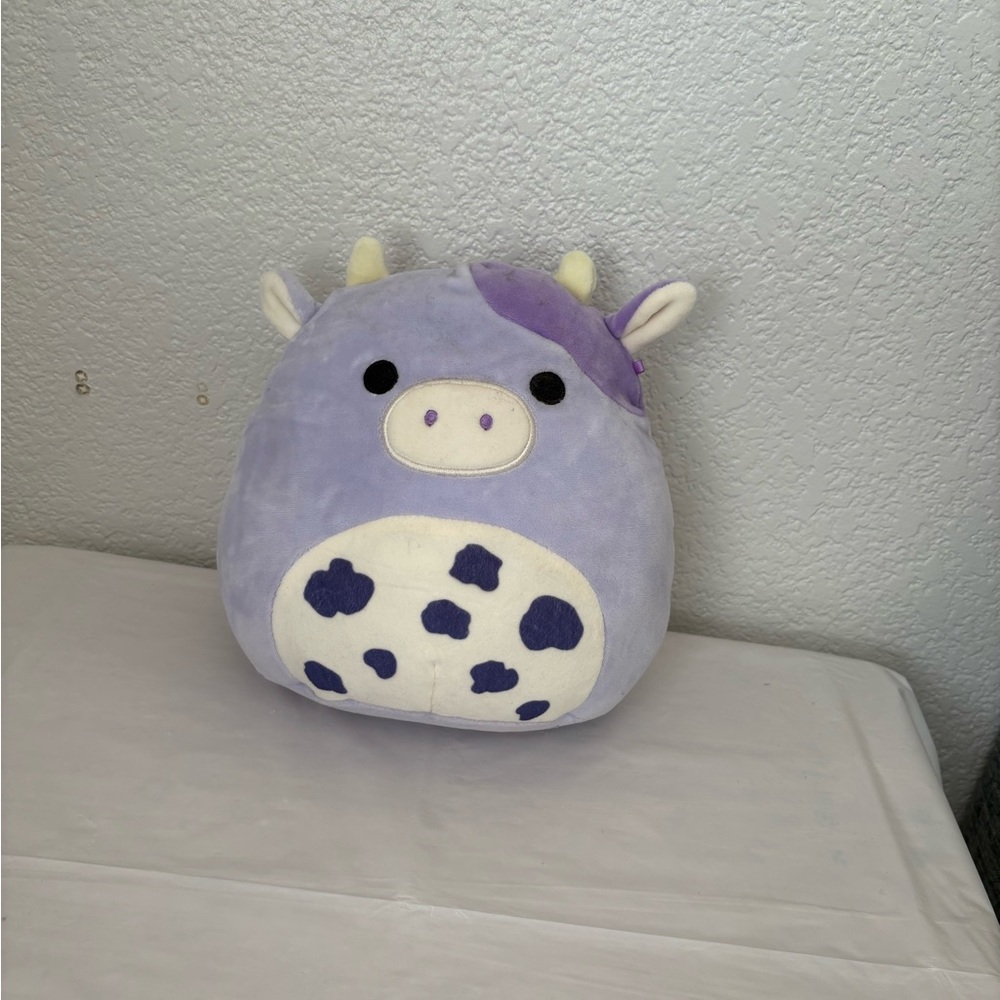 Squishmallows Lavender and Cream Cow Pillow